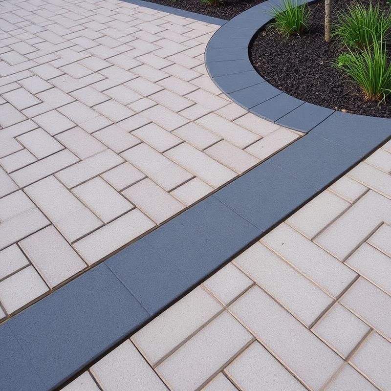 Herringbone block paving close-up